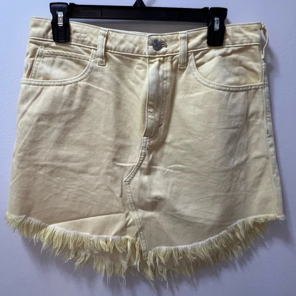 We The Free Yellow Denim Skirt Size 29 - Picture 1 of 3